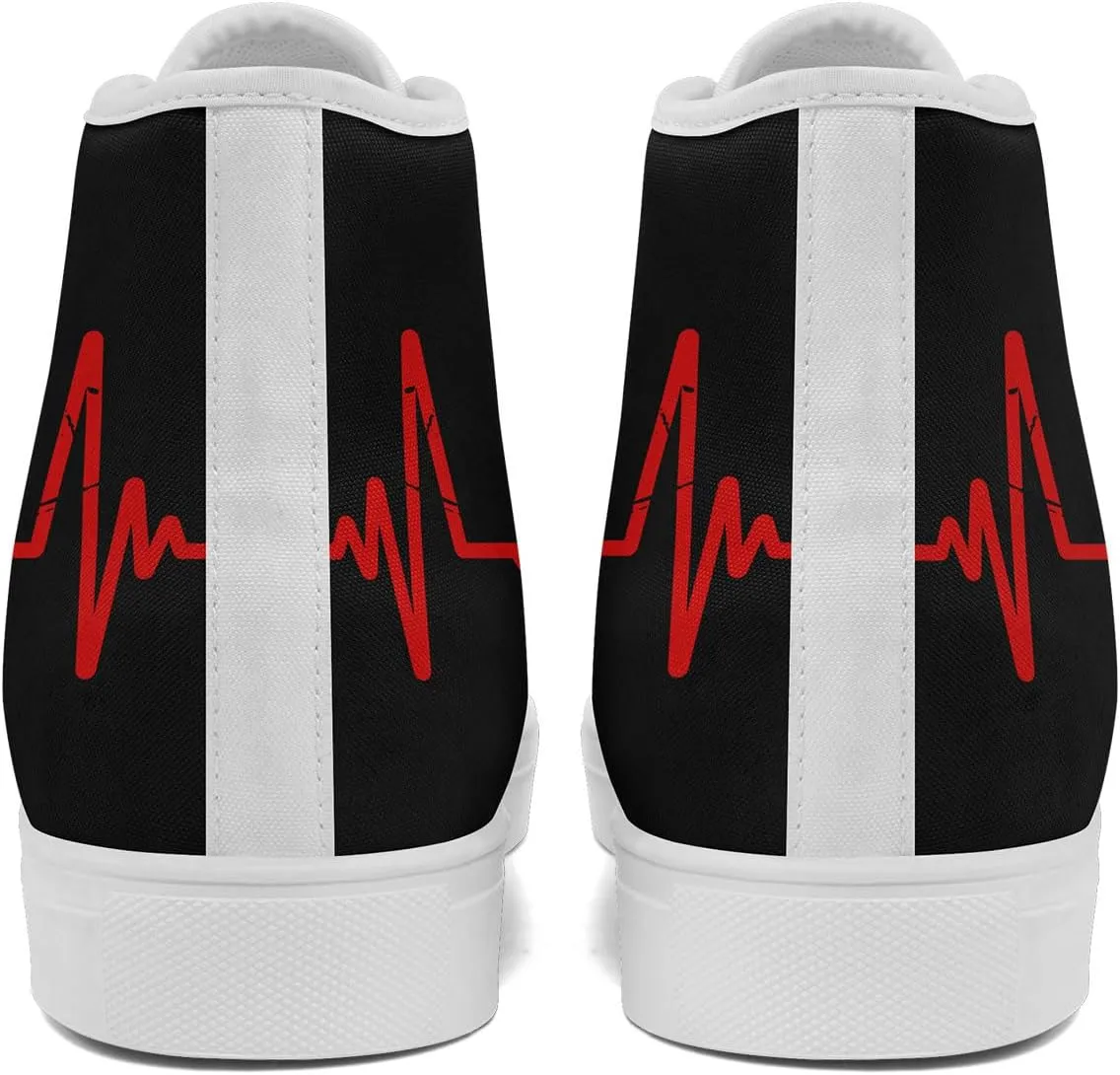 High-Top Sneakers for Men & Women – Romantic Design Canvas Shoes Stylish Casual Streetwear Walking Shoes, Trendy Lover Gift