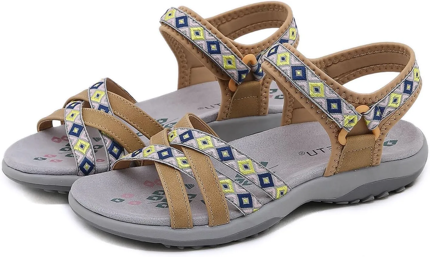 Hiking Sandals Women Waterproof Arch Support Comfortable Water Shoes Hook Loop Strap Sports Lightweight Slides