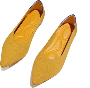 HIPPOSEUS Women's Knitted Ballet Flats Comfortable Casual Dressy Pointed Toe Walking Shoes