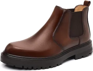 Holy dove Mens Chelsea Boots Leather Ankle Boots for Men Classic Stylish Slip On Dress Boots for Casual Fomal Wear