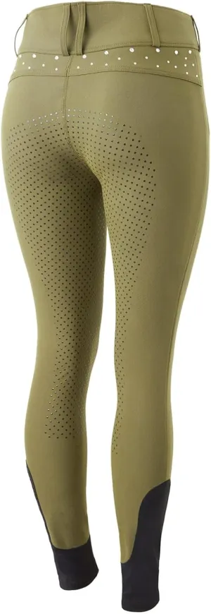 HORZE Womens High Waist Full Seat Breeches with Crystals