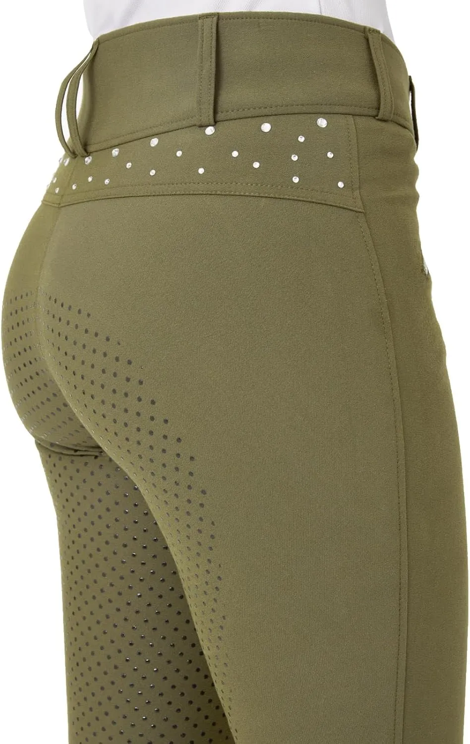 HORZE Womens High Waist Full Seat Breeches with Crystals