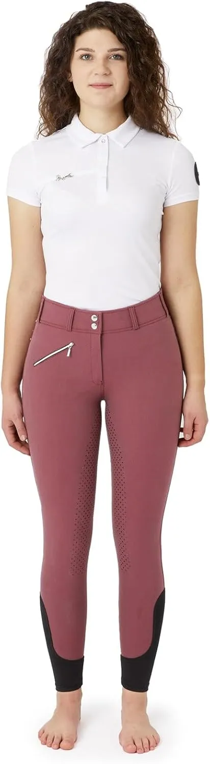 HORZE Womens High Waist Full Seat Breeches with Crystals