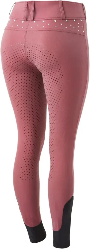 HORZE Womens High Waist Full Seat Breeches with Crystals