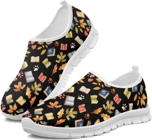 Howilath Books Print Women's Loafers & Slip-on Running Sneakers Casual Shoes Hands Free Shoes