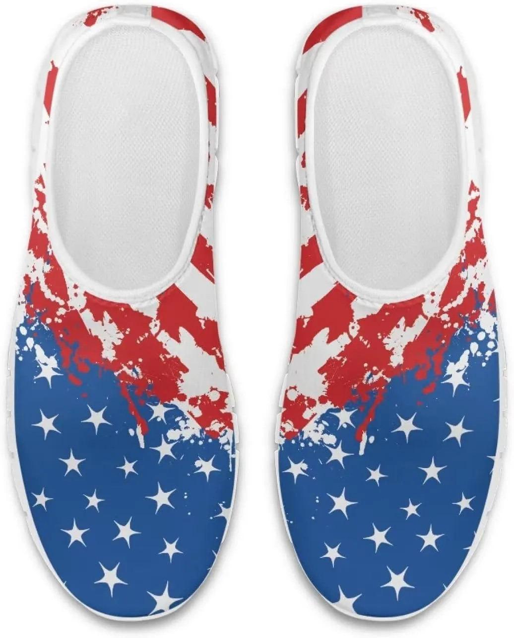 Howilath Flag Print Mens Slip on Shoes Casual Running Sneakers Anti-Skid Loafers with EVA Sole