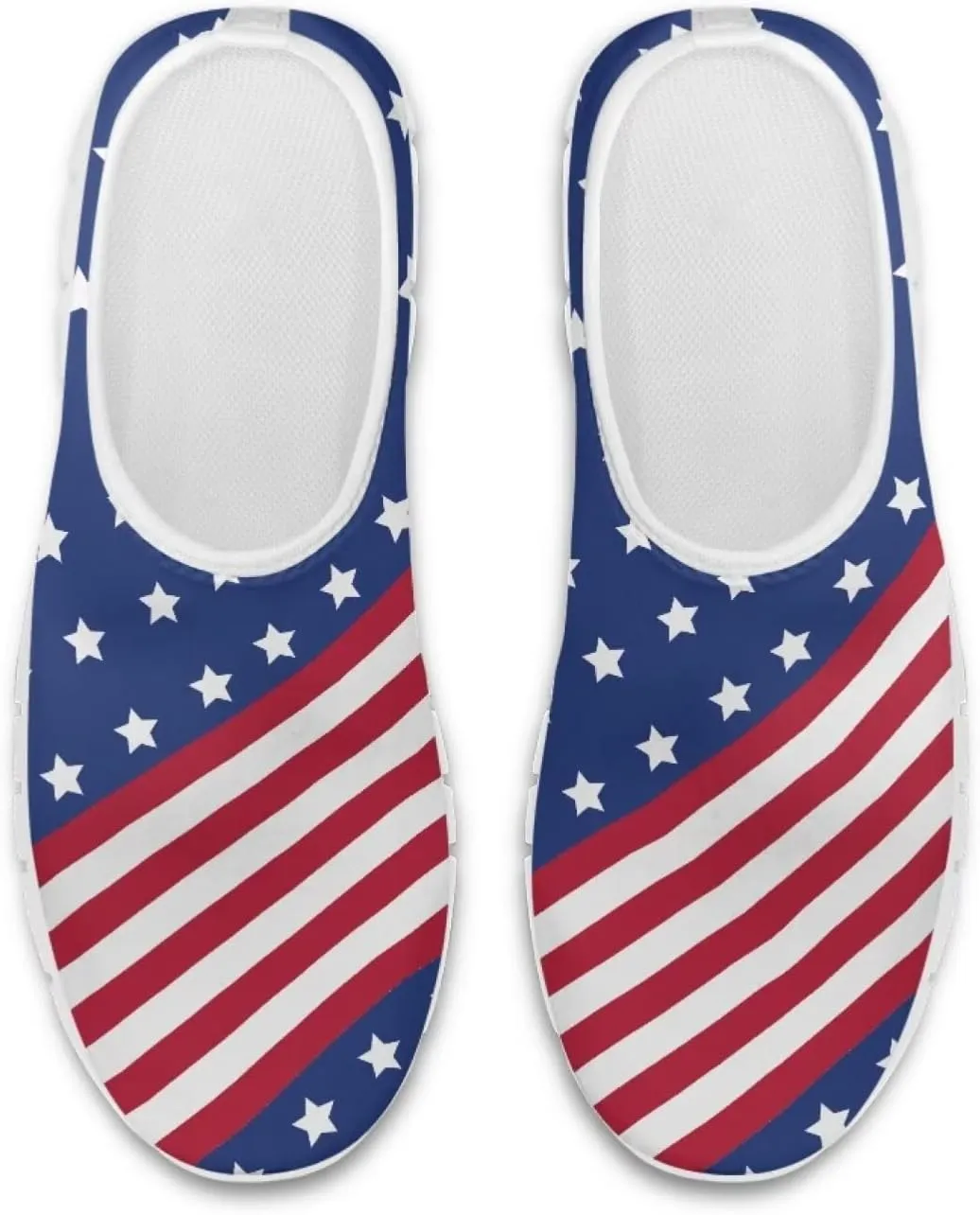 Howilath Flag Print Mens Slip on Shoes Casual Running Sneakers Anti-Skid Loafers with EVA Sole