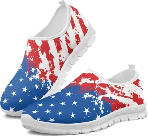 Howilath Flag Print Mens Slip on Shoes Casual Running Sneakers Anti-Skid Loafers with EVA Sole