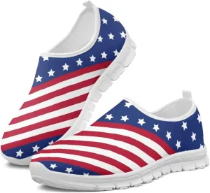 Howilath Flag Print Mens Slip on Shoes Casual Running Sneakers Anti-Skid Loafers with EVA Sole