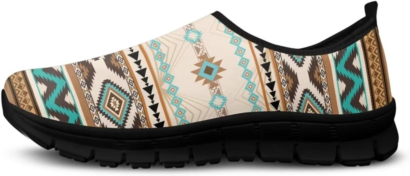 Howilath Western Tribal Aztec Mens Slip on Loafers Casual Shoes Running Sneakers Breathable Hands Free Shoes