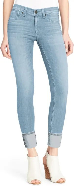 Hybrid & Company Women's Super Stretchy Deep Wide Cuff/Capri Pants Denim Jeans