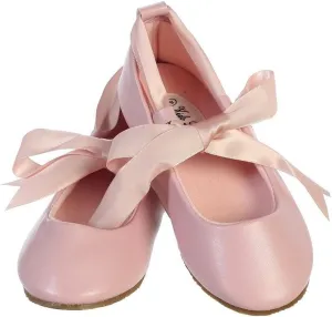 iGirlDress Dazzling Ballerina Flats Shoes with Satin Ribbon Ties