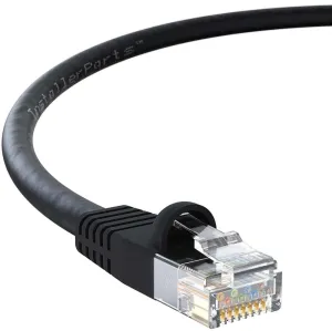 InstallerParts (10 Pack Ethernet Cable CAT5E Cable UTP Booted 6 FT - Black - Professional Series - 1Gigabit/Sec Network/Internet Cable, 350MHZ
