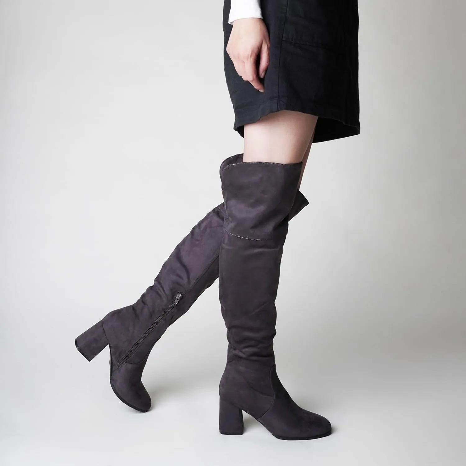 J. Adams Brandy Over The Knee Boot - Trendy Low Block Heel Suede Thigh High