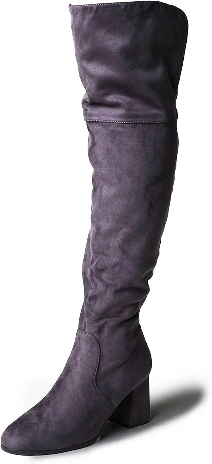J. Adams Brandy Over The Knee Boot - Trendy Low Block Heel Suede Thigh High
