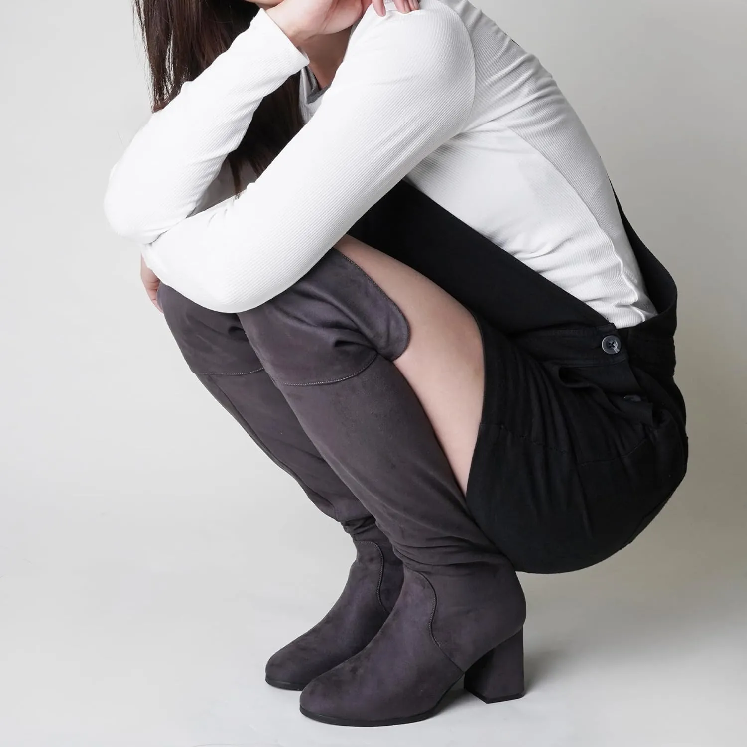 J. Adams Brandy Over The Knee Boot - Trendy Low Block Heel Suede Thigh High