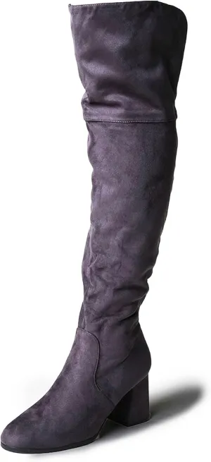 J. Adams Brandy Over The Knee Boot - Trendy Low Block Heel Suede Thigh High