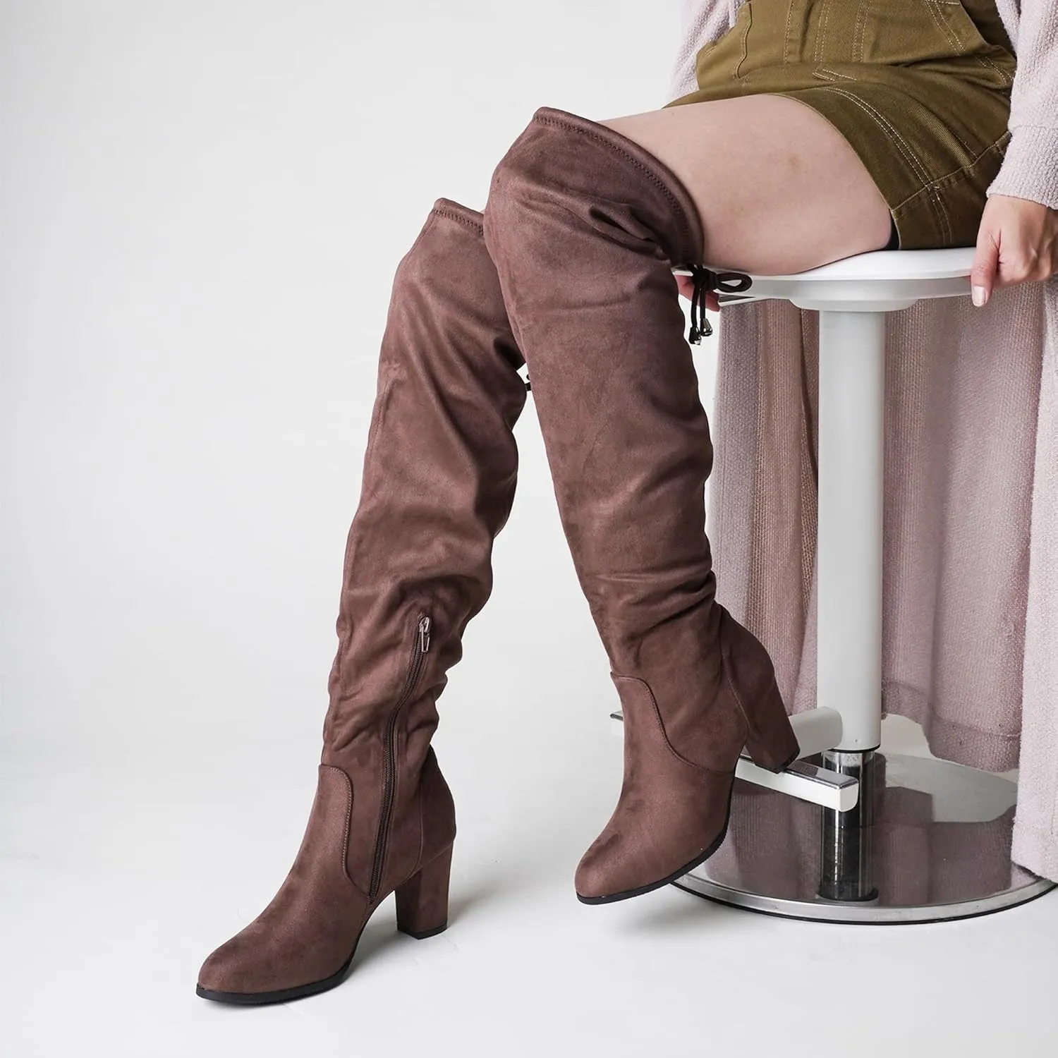 J. Adams Women's Aspen Over-the-Knee High Boots - Stylish Thigh-High Chunky Heels for Fall and Winter Fashion