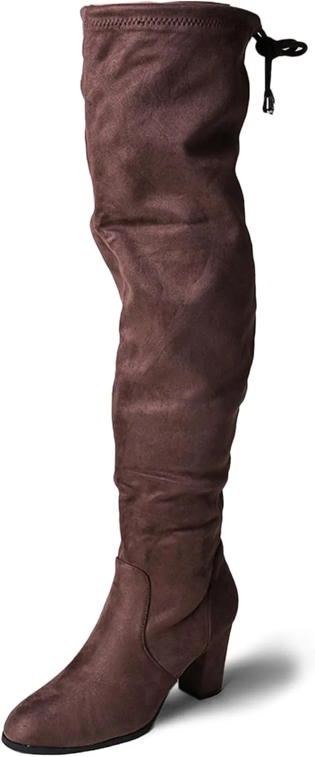 J. Adams Women's Aspen Over-the-Knee High Boots - Stylish Thigh-High Chunky Heels for Fall and Winter Fashion