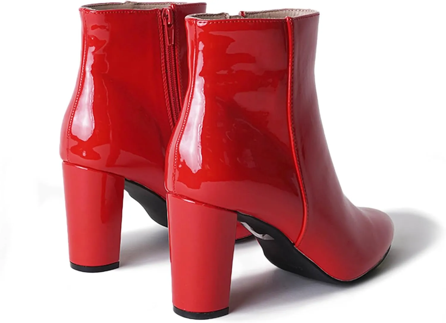 J. Adams Women's Wallice Ankle Booties - Chic Pointed Toe Block Heel Boots with Side Zipper - Comfortable and Stylish Dress Boots for Everyday Wear