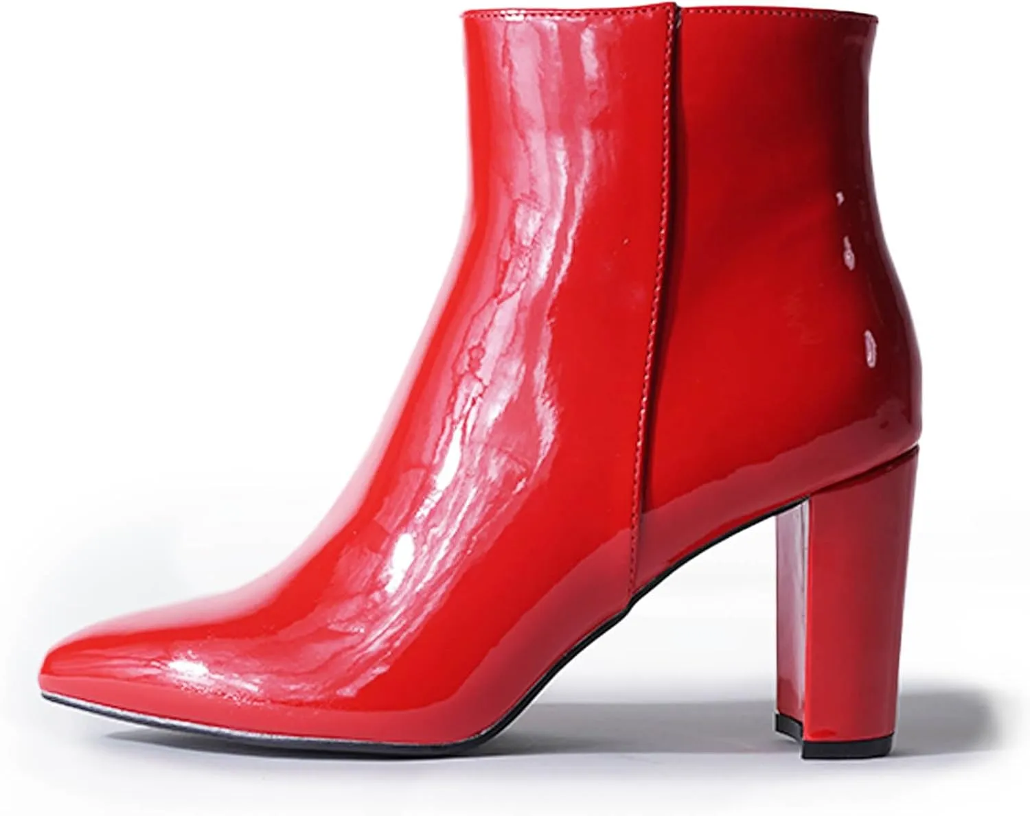 J. Adams Women's Wallice Ankle Booties - Chic Pointed Toe Block Heel Boots with Side Zipper - Comfortable and Stylish Dress Boots for Everyday Wear