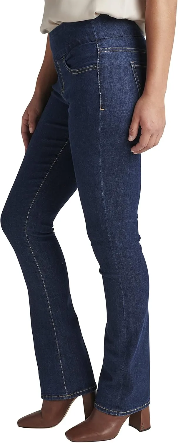 JAG Women's Petite Paley Mid Rise Bootcut Pull-on Jeans