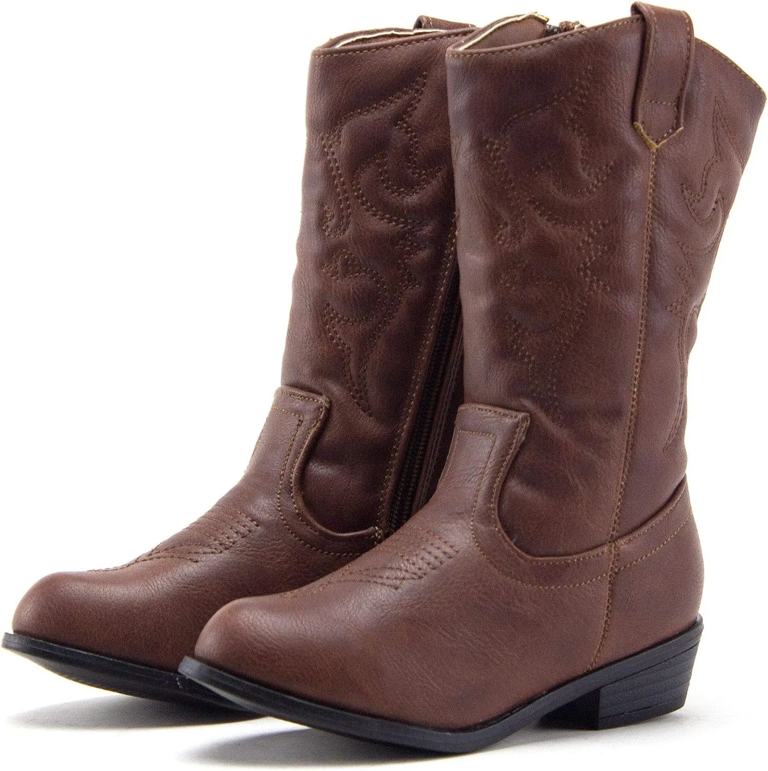 Jazamé Little Kids' Girls Cowboy Boots - Tall Stitched Western Toddler Cowgirl Boots - Stylish and Durable Cowgirl Boots for Girls - girls cowgirl boots - botas vaqueras para niñas