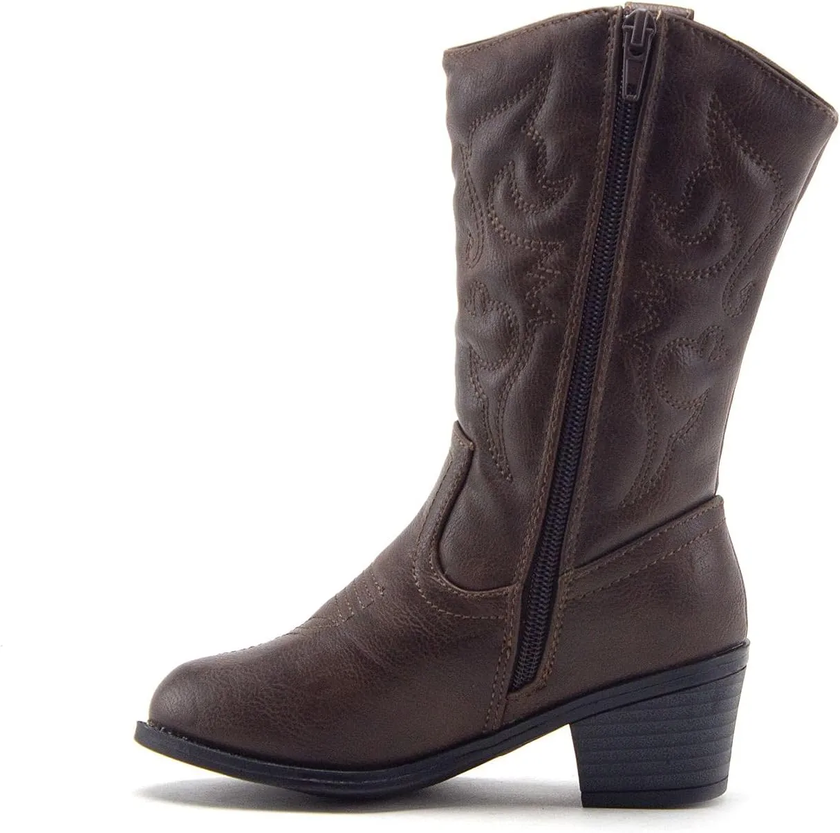 Jazamé Little Kids' Girls Cowboy Boots - Tall Stitched Western Toddler Cowgirl Boots - Stylish and Durable Cowgirl Boots for Girls - girls cowgirl boots - botas vaqueras para niñas