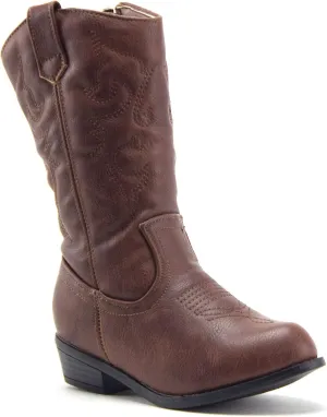Jazamé Little Kids' Girls Cowboy Boots - Tall Stitched Western Toddler Cowgirl Boots - Stylish and Durable Cowgirl Boots for Girls - girls cowgirl boots - botas vaqueras para niñas