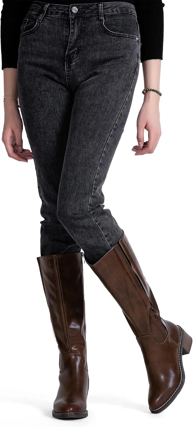 Jeossy Women's 9661 Knee High Boots, Fashion Riding Boots with Inside Zipper and Side Hidden Elastic Band