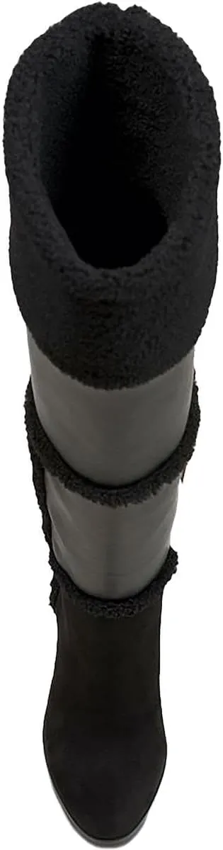 Jessica Simpson Womens Faux Suede Faux Fur Over-The-Knee Boots