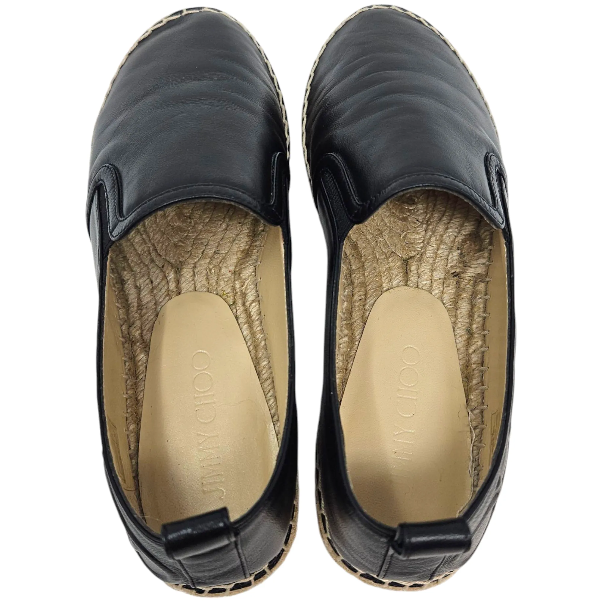 Jimmy Choo "Lichi" Leather Espadrilles - Size 38/8