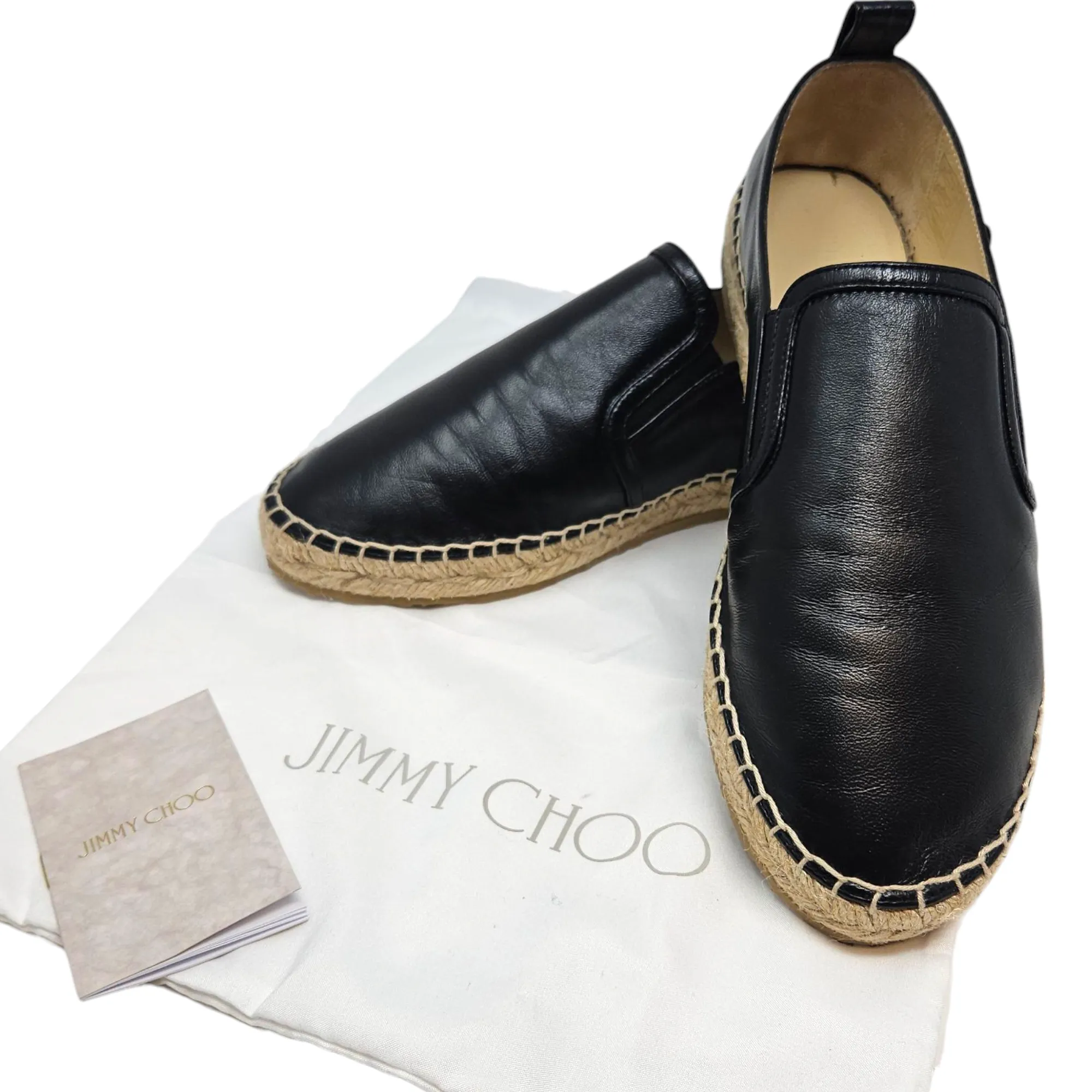 Jimmy Choo "Lichi" Leather Espadrilles - Size 38/8