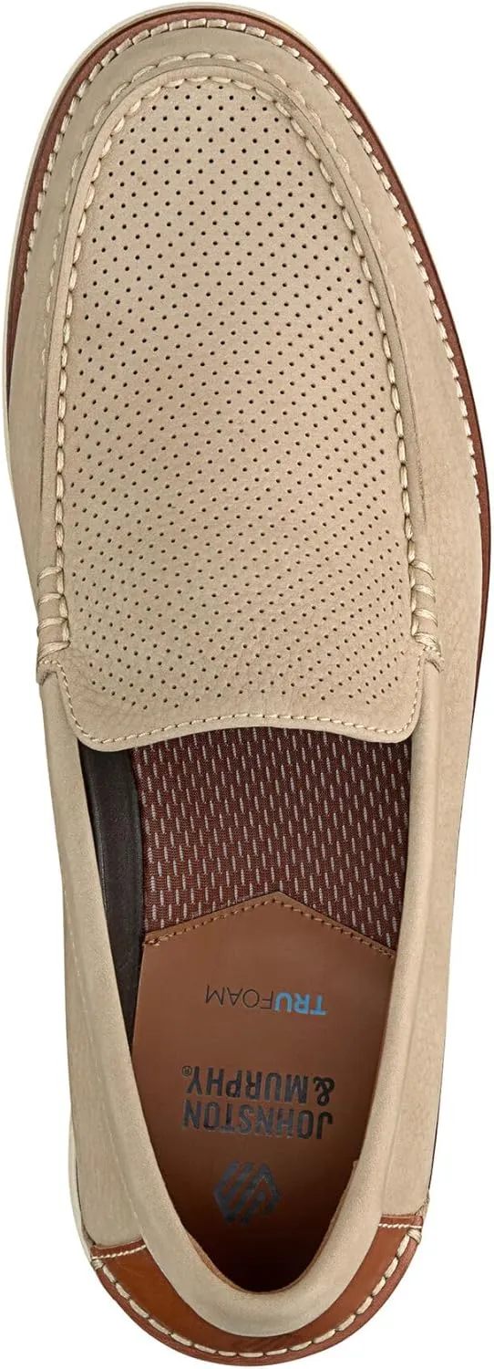 Johnston & Murphy Upton Perf Venetian Loafers, Casual Dress Loafers for Men, Slip-On Moccasins