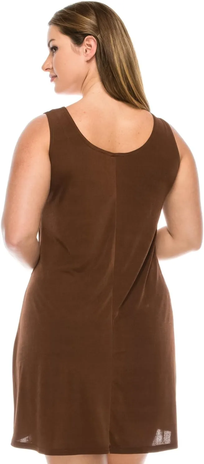 Jostar Women's Tank Mini Dress – Sleeveless Scoop Neck Casual Solid Stretch T Shirt Short One Piece