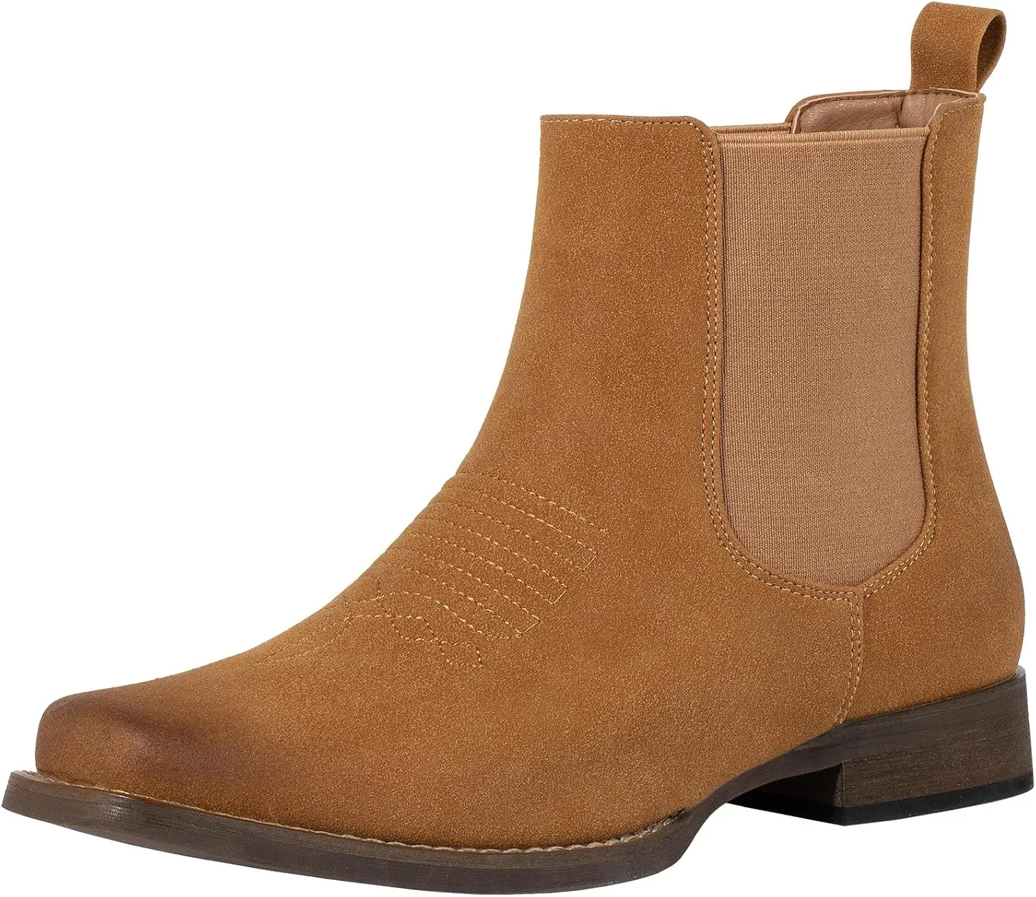 J's.o.l.e Western Cowboy Boots for Men Square Toe Stylish Ankle Chelsea Boots
