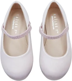 KAILEE P Girls Satin Mary Jane Flats