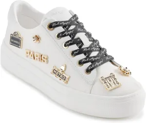 Karl Lagerfeld Paris Women's Cushioned Insole Everyday Cate Rue Pins-Lace Up Sneaker