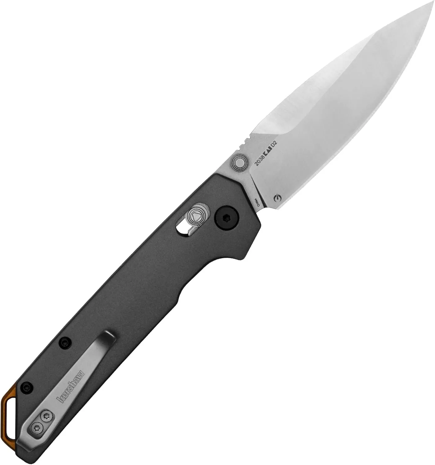 Kershaw Iridium Folding Pocket Knife, 3.4 inch D2 Steel Blade, DuraLock Locking Mechanism, Pocketclip