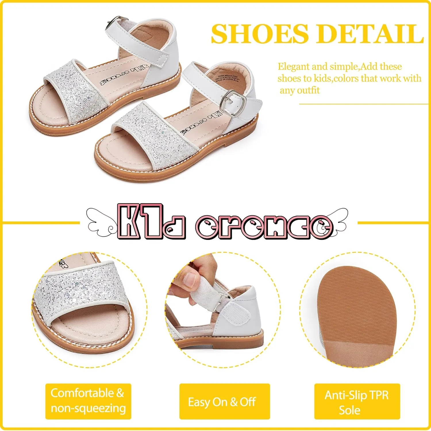 Kiderence Toddler Girls Sandals Little Girls Kids Summer Shoes Toddler Sandals