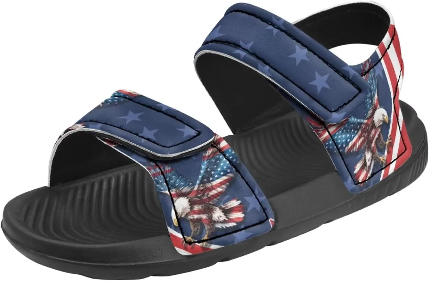 Kids Sandals Cartoon Car Print Athletic Sandals for Boys US 5 Causal Summer Sport Shoes with Adjustable Strap for Hiking Walking Beach Pool