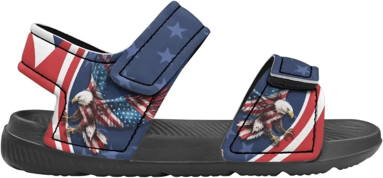 Kids Sandals Cartoon Car Print Athletic Sandals for Boys US 5 Causal Summer Sport Shoes with Adjustable Strap for Hiking Walking Beach Pool