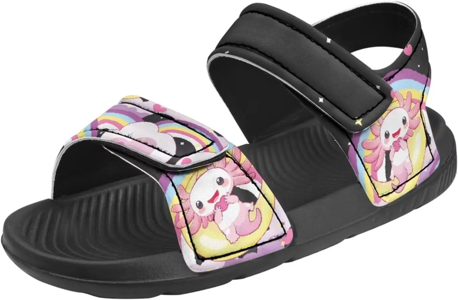 Kids Sandals Cartoon Car Print Athletic Sandals for Boys US 5 Causal Summer Sport Shoes with Adjustable Strap for Hiking Walking Beach Pool