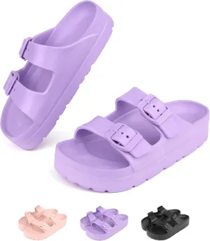 Kids Slides Sandals Adjustable Buckle Boys Girls Slides for Beach Pool