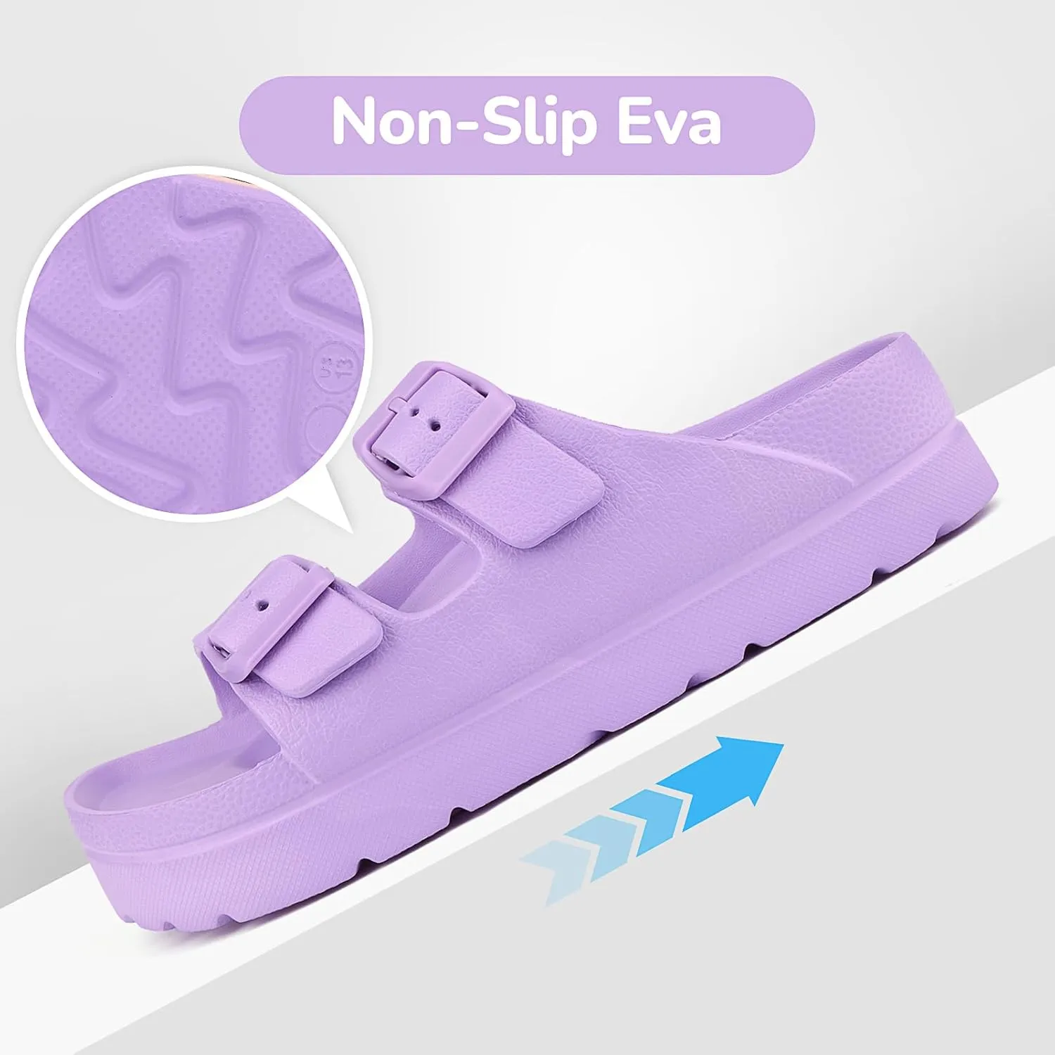 Kids Slides Sandals Adjustable Buckle Boys Girls Slides for Beach Pool