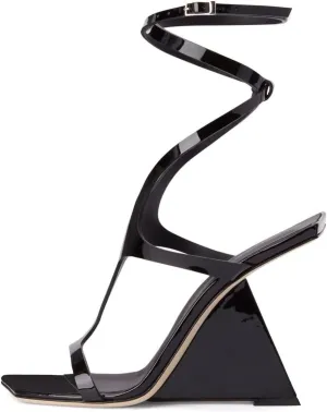 Kluolandi Women's Wedge Heeled Sandals Open Toe Criss-cross Strappy Sandals Heels Dress Shoes with Cut-out Design