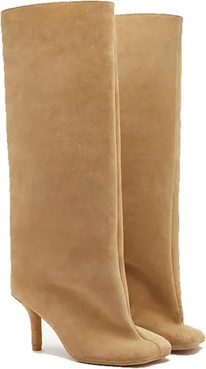 Knee High Boots for Women Wide Calf Boots With Square Toe And Kitten Heels Dress Long Booties Womens Tall Boots for Ladies Casual Fahion Dressy