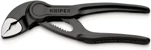 Knipex Cobra® XS Pipe Wrench and Water Pump Pliers grey atramentized, embossed, rough surface 100 mm (self-service card/blister) 87 00 100 BK