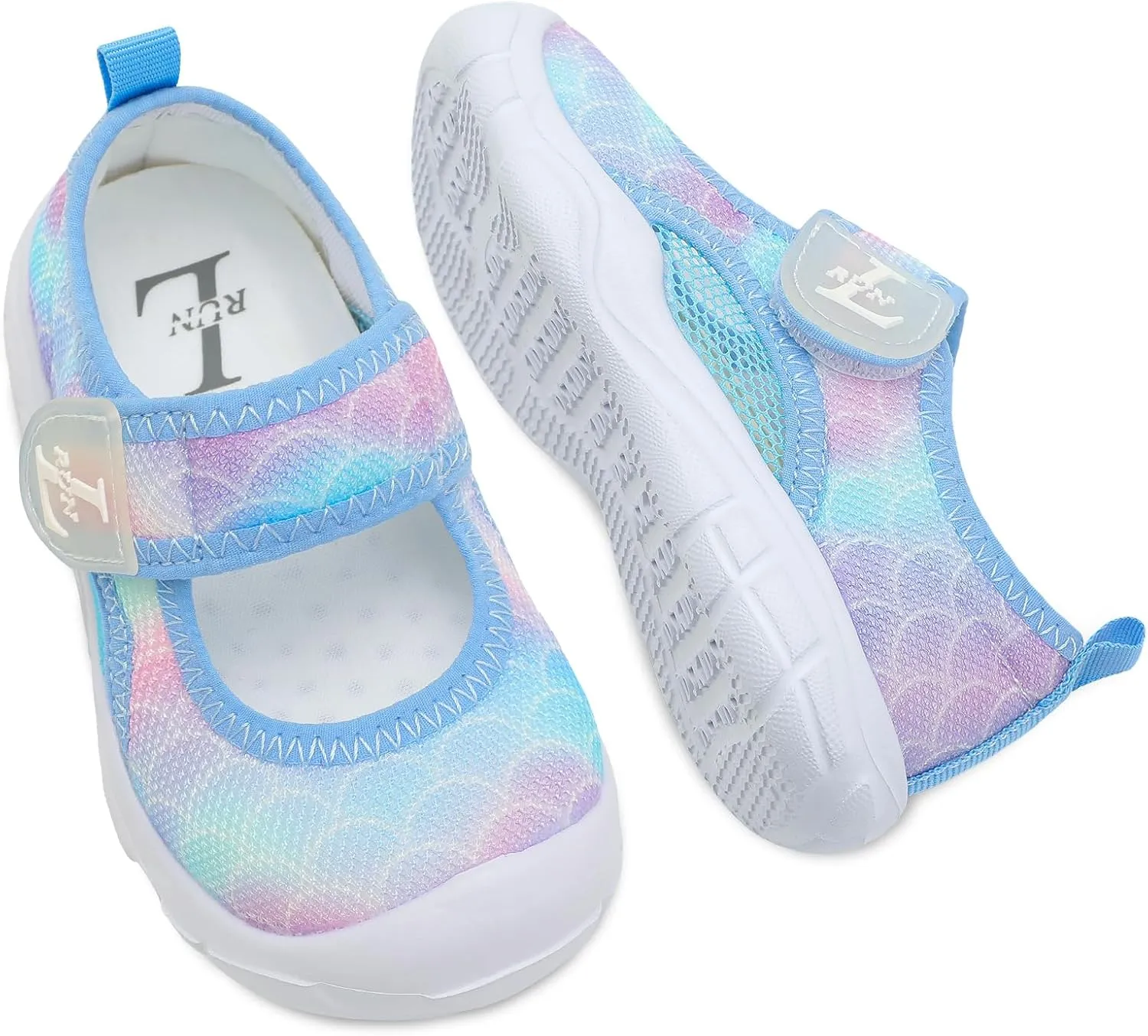 L-RUN Toddler Sandals Summer Boys Girls Adjustable Kids Sandal with Hook Loop Closed-Toe Lightweight Outdoor Sport Sandals