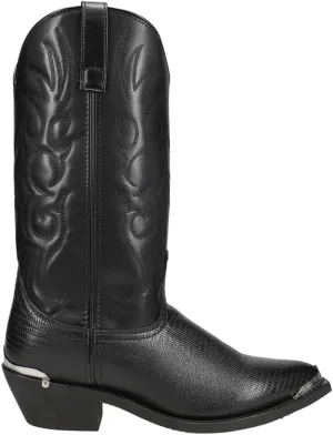 Laredo Mens Atlanta Lizard Print Pointed Toe Dress Boots Mid Calf - Black